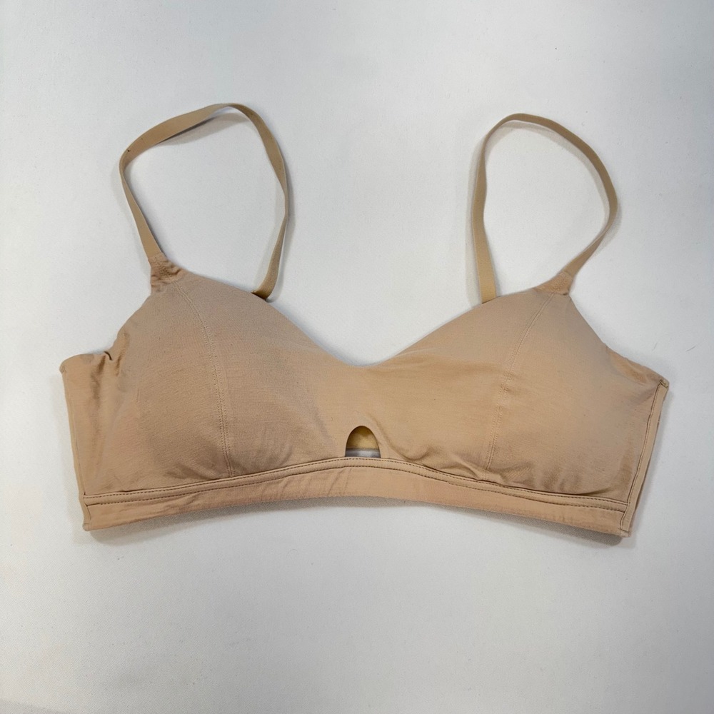 NEIWAI Barely Zero Cotton Modal Wireless Bra Nude Beige Keyhole N211WU1118 L
